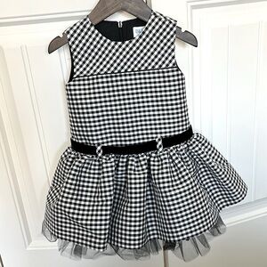 Luli and Me Little Girl's Black and White Gingham Drop-Waist Dress